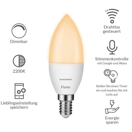 AduroSmart ERIA Flame Kerze (2200K) – Bild 2