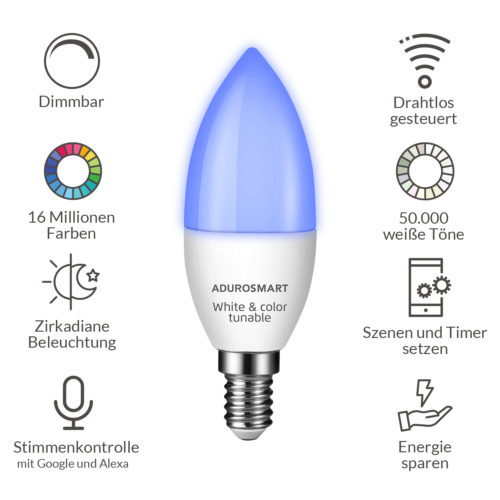 AduroSmart ERIA E14 Farben und Weiß Kerze – Bild 2